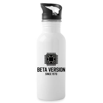 Minimalist Square Kare Design - Water bottle with straw - white - Right