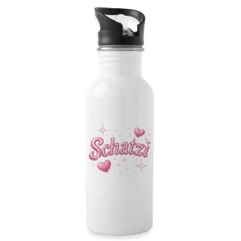 schatzi / Y2K Style - Trinkflasche mit integriertem Trinkhalm - Weiß - Rechts