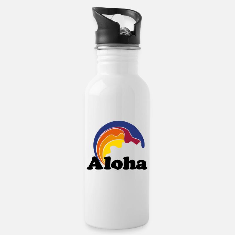 Aloha - Gourde avec paille intégrée - blanc