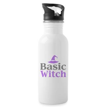 Basic Witch Halloween Spruch Zitat - Trinkflasche mit integriertem Trinkhalm - Weiß - Rechts