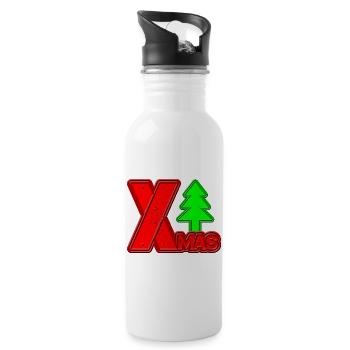 Joyeux Noël Arbre de Noël Lettrage Noël - Gourde avec paille intégrée - blanc - Droite