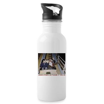 Weihnachtliche Achterbahn - Trinkflasche mit integriertem Trinkhalm - Weiß - Rechts