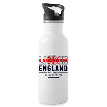 T-shirt Londres Union Jack City Skyline - Gourde avec paille intégrée - blanc - Droite