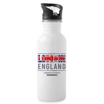 Conception du paysage urbain de l’Union Jack de Londres - Gourde avec paille intégrée - blanc - Droite