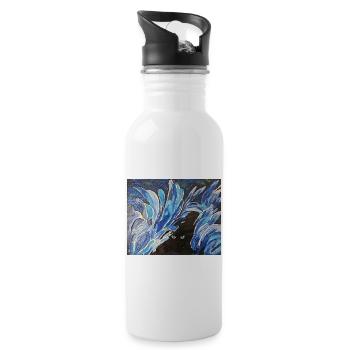 Eis Augen  - Trinkflasche mit integriertem Trinkhalm - Weiß - Rechts