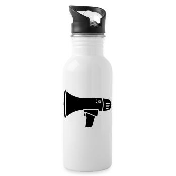 Megafon Laut Demo Ultras  - Trinkflasche mit integriertem Trinkhalm - Weiß - Rechts