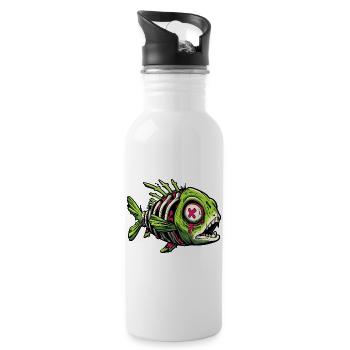Zombie Fish Graffiti - Water bottle with straw - white - Right