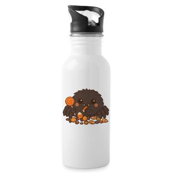 Monstre au caramel avec des friandises - Gourde avec paille intégrée - blanc - Droite