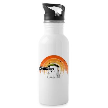Vogelbeobachter Geist Halloween Vogelbeobachter Lazy Kostüm - Trinkflasche mit integriertem Trinkhalm - Weiß - Rechts