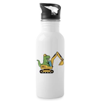 Dino Excavator Dinosaure - Gourde avec paille intégrée - blanc - Droite
