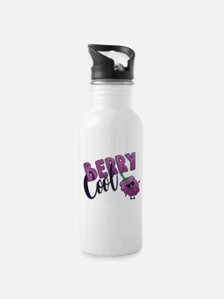 Berry Cool Blackberry - Water bottle with straw - white