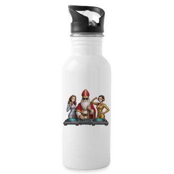 SAINT-NICOLAS DJ - spirit of Christmas - Water bottle with straw - white - Right