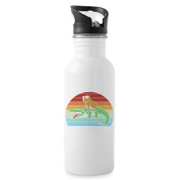 Happy Birthday Capybara Happy birthday - Water bottle with straw - white - Right