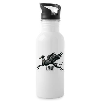 Galgo Libre Nr1  - Trinkflasche mit integriertem Trinkhalm - Weiß - Rechts