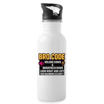 Code bro volume vers le bas Regarde à droite à gauche, drôle - Gourde avec paille intégrée - blanc - Droite