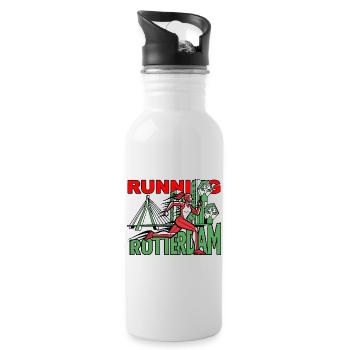 Läufer Rotterdam CityRun - Trinkflasche mit integriertem Trinkhalm - Weiß - Rechts
