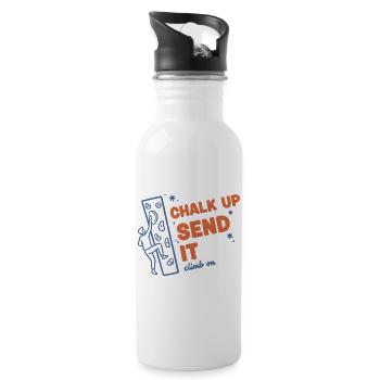 Chalk Up Send It Climb On Rock Climbing Fun - Trinkflasche mit integriertem Trinkhalm - Weiß - Rechts