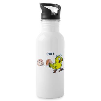 The release of the chick - Water bottle with straw - white - Right