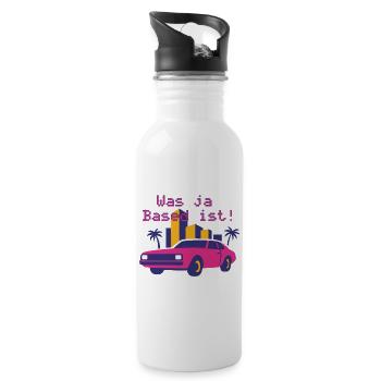 Neon Retro Cabrio Miami Stil (Was ja Based ist!) - Gourde avec paille intégrée - blanc - Droite