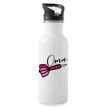 Dartspiel Darts Oma - Trinkflasche mit integriertem Trinkhalm - Weiß - Rechts