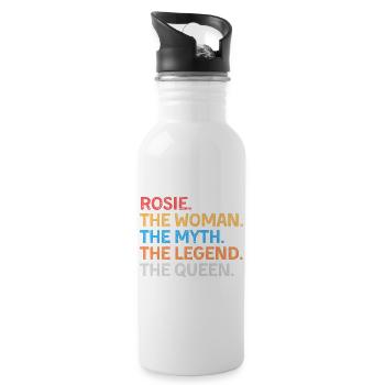 Rosie The Woman The Myth The Legend The Queen - Water bottle with straw - white - Right