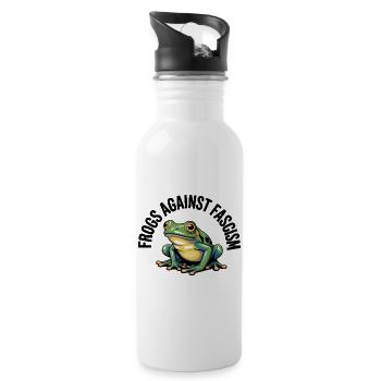 Frogs against Racism - USA Frog T-Shirt - Water bottle with straw - white - Right