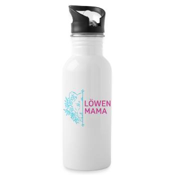 Lion Mom Proud Lioness Flowers - Water bottle with straw - white - Right