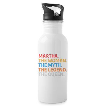 Martha The Woman The Myth The Legend The Queen - Water bottle with straw - white - Right