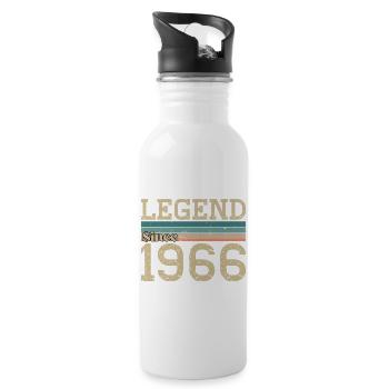 Legende seit 1966 Jubiläum 1966 - Trinkflasche mit integriertem Trinkhalm - Weiß - Rechts