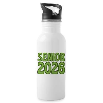 Art texte rétro vert 2026 Senior - Gourde avec paille intégrée - blanc - Droite