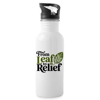 Elite Clinical Botanical Relief Authority  - Water bottle with straw - white - Right