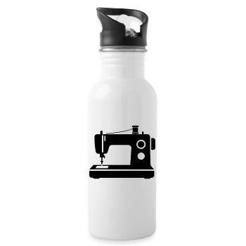 Nähmaschine - Trinkflasche mit integriertem Trinkhalm - Weiß - Rechts