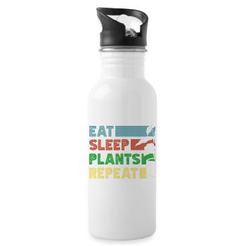 Amateur des plantes mange des plantes Plantes succulentes - Gourde avec paille intégrée - blanc - Droite