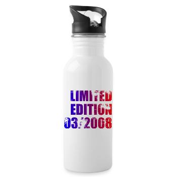 18e anniversaire Édition Limitée 03/2008 - Gourde avec paille intégrée - blanc - Droite