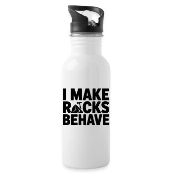 Stonemason funny saying - Water bottle with straw - white - Right