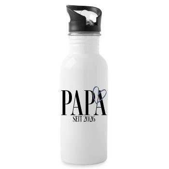 Papa since 2026 - Water bottle with straw - white - Right