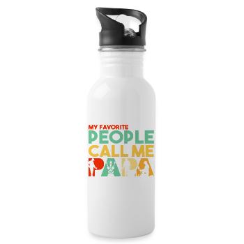 My Favourite People Call Me Papa Metal Detecting - Water bottle with straw - white - Right