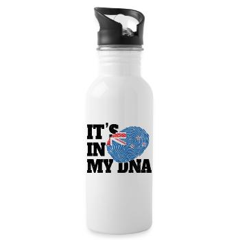 It's In My DNA New Zealand Genes Funny NZ - Water bottle with straw - white - Right