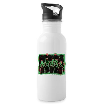 Demo Gleichberechtigung Toleranz - Trinkflasche mit integriertem Trinkhalm - Weiß - Rechts