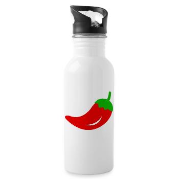 Chili pepper - Water bottle with straw - white - Right