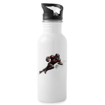 American Football Player Illustration - Water bottle with straw - white - Right