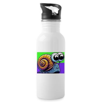 Snail - Water bottle with straw - white - Right