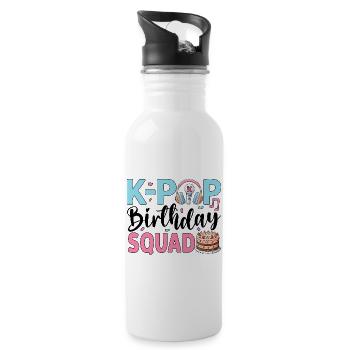 K-Pop Birthday Squad - Water bottle with straw - white - Right