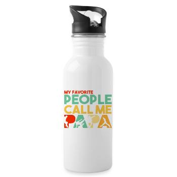 Parkour Papa Traceur Silhouette Retro Sportkunst - Trinkflasche mit integriertem Trinkhalm - Weiß - Rechts