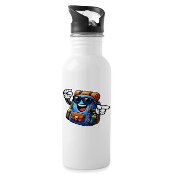 Rucksack mit Sonnenbrille - Trinkflasche mit integriertem Trinkhalm - Weiß - Rechts