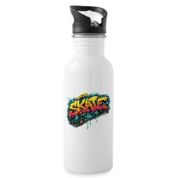 Skate Graffiti Explosion - Water bottle with straw - white - Right