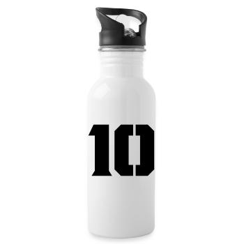 10 - Trinkflasche mit integriertem Trinkhalm - Weiß - Rechts