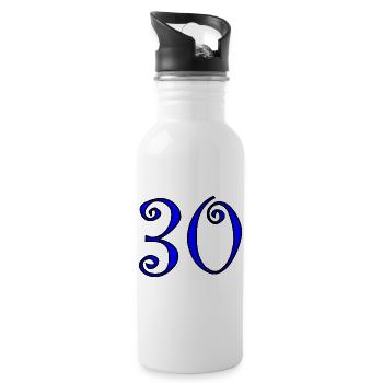30. 30 YEARS. 30th ANNIVERSARY. 30 YEARS ANNIVERSARY. - Water bottle with straw - white - Right