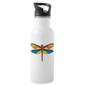 Sun Wing Kite Fly - Water bottle with straw - white - Right