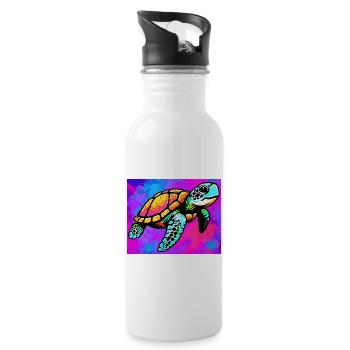 turtle - Water bottle with straw - white - Right